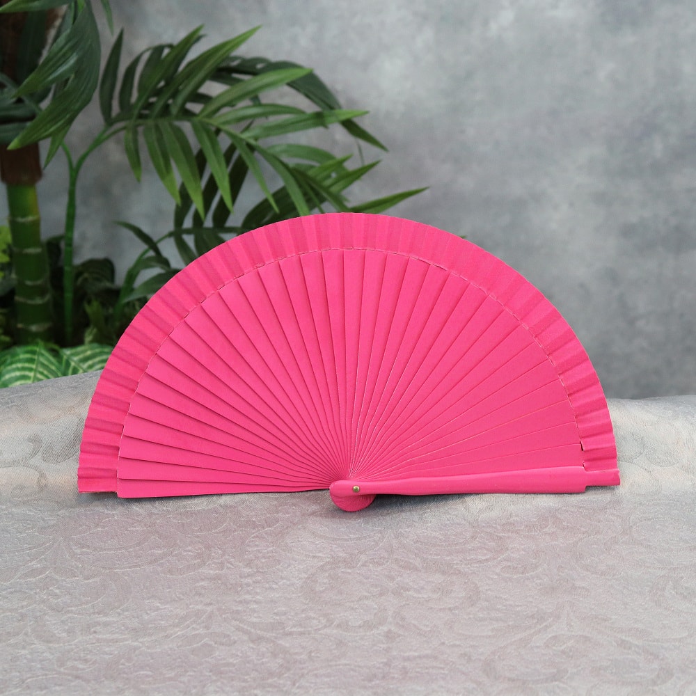 small solid color wood fan