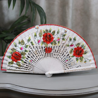 painted carved fan