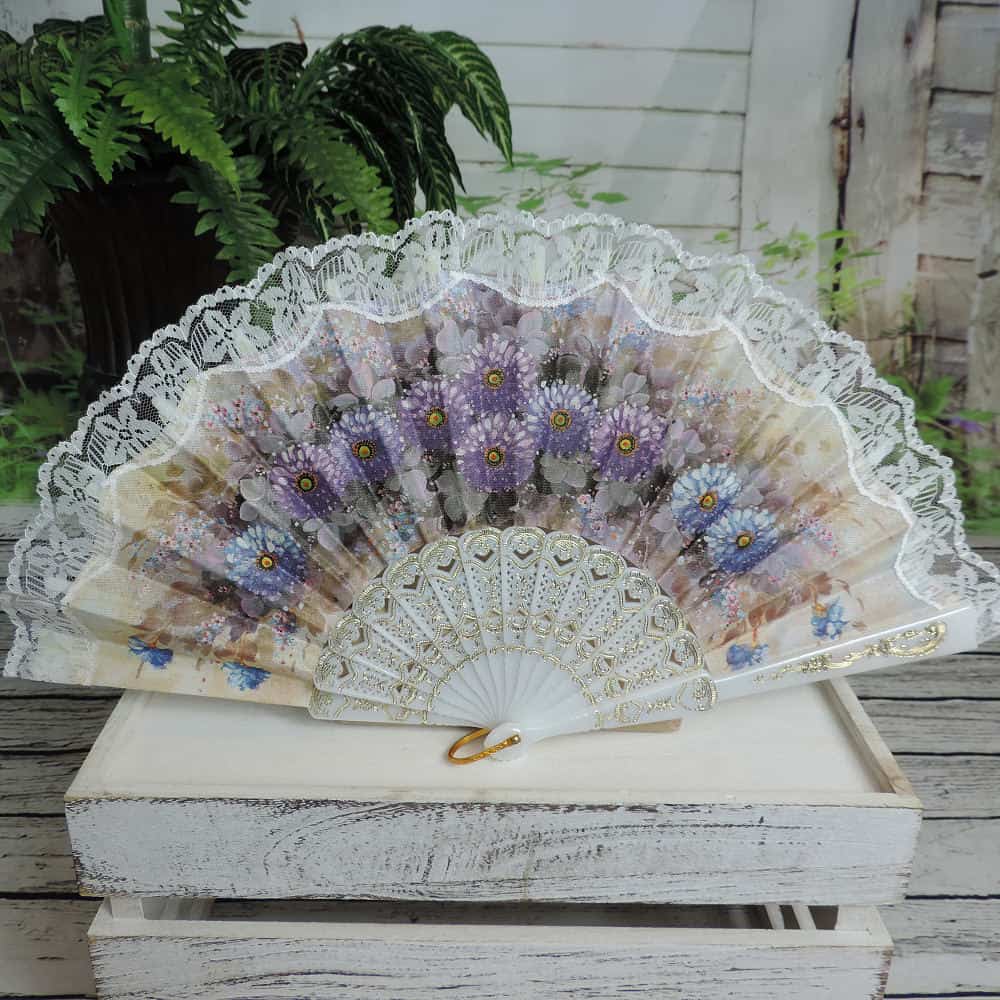 floral Spanish printed hand fan