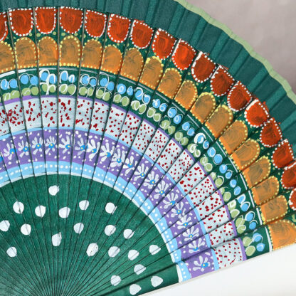 hand painted colorful fan