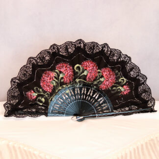 hand painted carnation fan