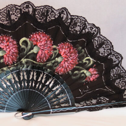 hand painted carnation fan