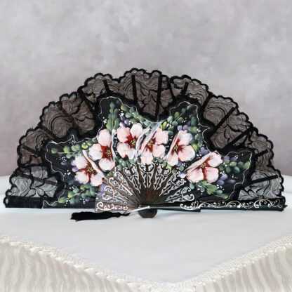 hand painted lace fan